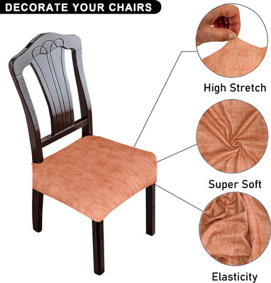 ALERMO Polycotton Plain 1 Seater Chair Cover(ORANGE Pack of 4)