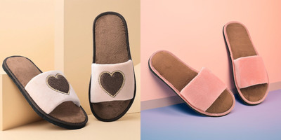 Y key Women Flip Flops(Pink, Beige , 5)