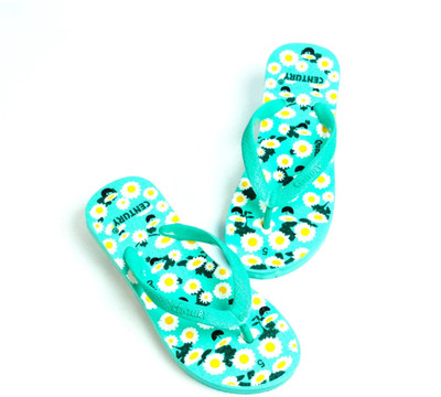 CENTURY Women Slippers(Green , 5)