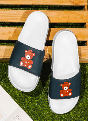 M7 By Metronaut Men Slides(White, Blue , 10)