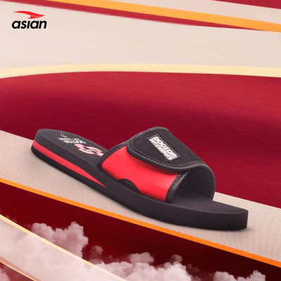 asian Men Doctor Orthopedic Cushion Lightweight Anti-Slip Slides Slides(Black, Red , 6)