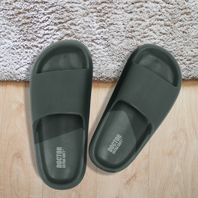 DOCTOR EXTRA SOFT Men Classic Ultra Soft with Cushion FootBedAdult D-504 Slides(Olive , 13)