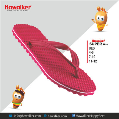 HAWALKER Men Flip Flops(Red , 6)