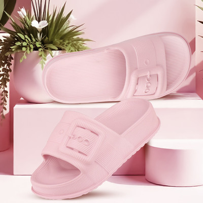 Vokline Women Flip Flops(Pink , 7)
