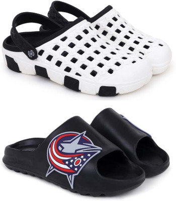 KAPYANSH Men Slippers(Black, Black , 8)