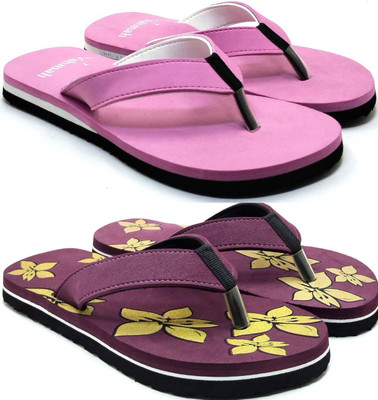 VAHMAH Women Slippers(Pink, Purple , 5)