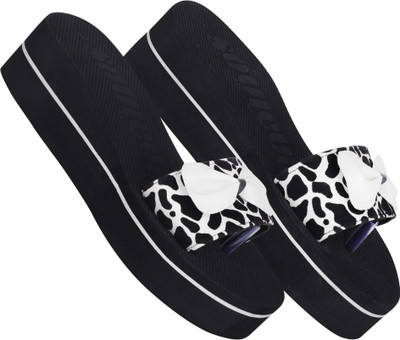 SOUL CULTURE Women Slides(Black , 4)