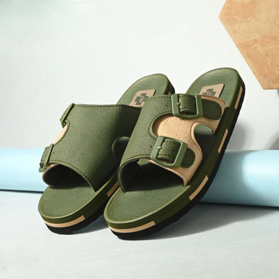 Footup Men Super Soft|Orthopedic|Comfortable|Lightweight|Diabetic Slippers(Olive , 8)