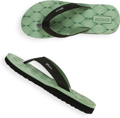 ROKKS Men Flip Flops(Green , 5)