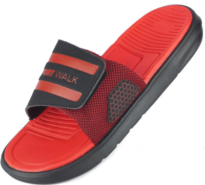 COMFORT WALK Men Slides(Black , 6)