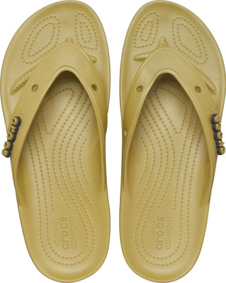 CROCS Men Flip Flops(Yellow , 8)