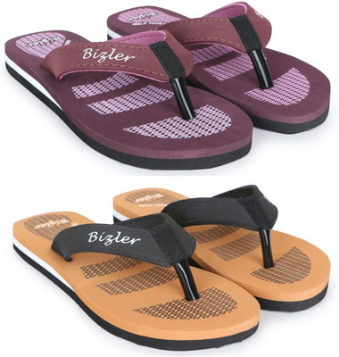 BIZLER Women Soft Ortho Slippers | Lightweight, Non-Slip & Stylish Daily Wear Flip Flops(Multicolor , 8)