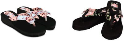 BOOMBEAUTY Women Flip Flops(Multicolor , 5)