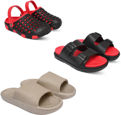Acorn Men Slides(Red, Beige, Black , 10)