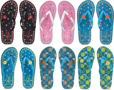 Footox Women Slippers(Multicolor , 8)