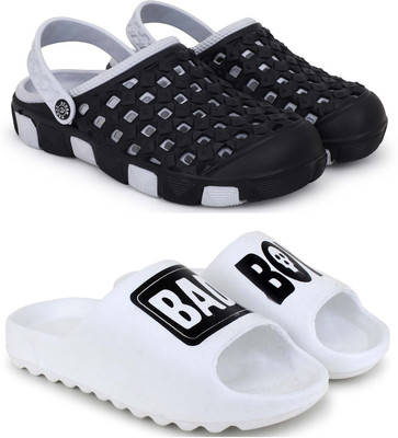 Pampy Angel Men Slippers(Grey, White , 8)