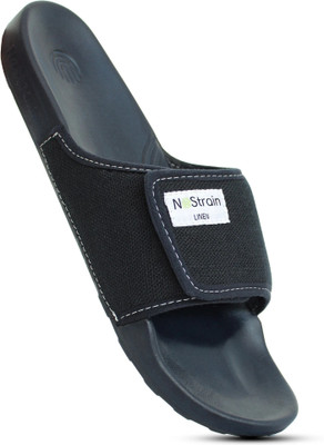 NoStrain Men Linen Sugar Slides(Navy , 10)