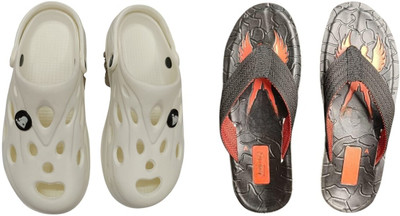 BLIBBERS Men Slippers(White, Black , 8)