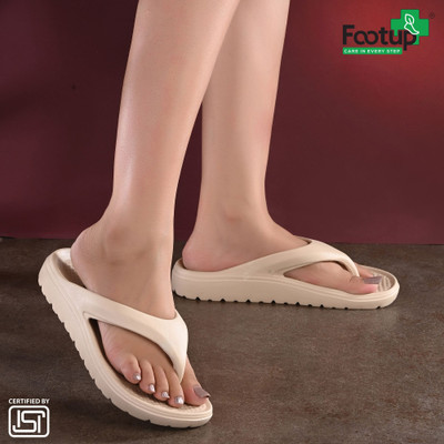 Footup Women Super Soft|Orthopedic|Comfortable|Lightweight|Diabetic Slippers(Beige , 4)