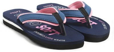 zebio Women Slippers(Navy, Pink , 7)