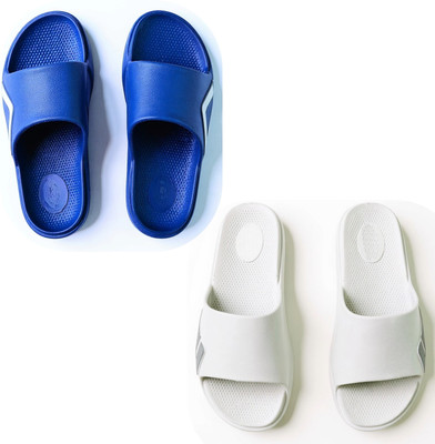 Plama Men Slides(Blue, Off White , 8)