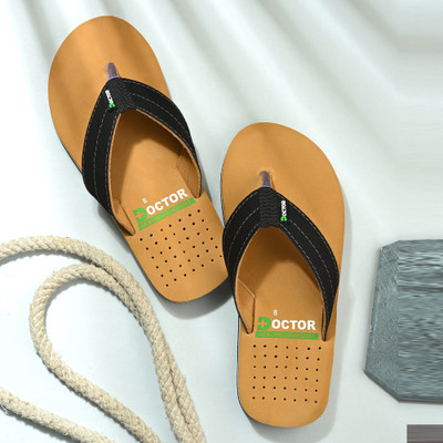 Doctor Health Super Soft Men Men's Orthopedic Slippers | Soft Cushion, Lightweight, Doctor Recommended Design Slippers(Tan , 6)