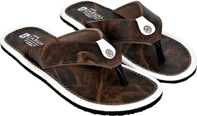Altek Men Flip Flops(Brown , 6)