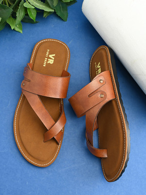 VINCI RUSSO Men Slippers(Tan , 11)