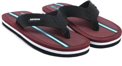 KETIKOE Men Flip Flops(Maroon , 7)