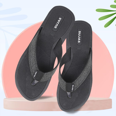 SUJAS Women Slippers(Black , 8)
