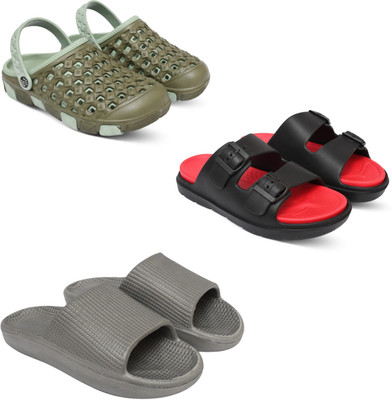 Acorn Men Slides(Olive, Red, Grey , 10)