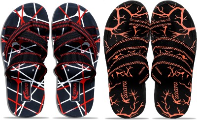 KANEGGYE Men Flip Flops(Red, Orange , 6)