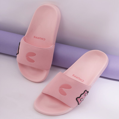 Chupps Women Neko Pink Slides Slippers Soft FootbedLightweight Flip Flops For Slides(Pink , 3)