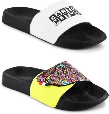 Foot Print Men Slides(Pink , 11)