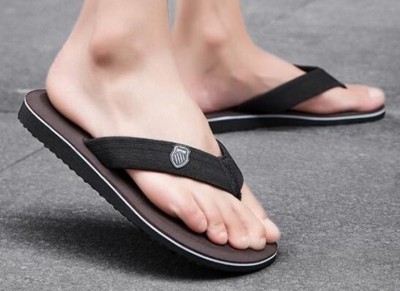 DRUNKEN Men Men Flip Flops Chappals Slides Sandals Stylish Sliders Footwear Slippers(Black , 9)