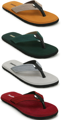 Footup Men Slippers(Brown, Green, Grey, Maroon , 10)