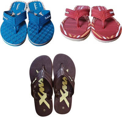 DEEPAKTRADERS Men Slippers(Blue, Red, Brown , 8)
