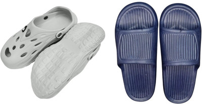BLIBBERS Men Slides(Off White, Navy , 7)