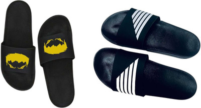 nvisan Men Slides(White, Yellow , 10)