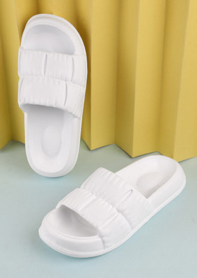 LNT FASHION Men Slides(White , 6)