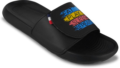 Shoe Mate Men Slides(Black , 7)