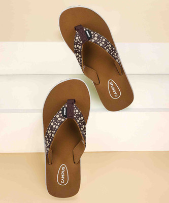 CAMPUS Women Flip Flops(Brown , 5)