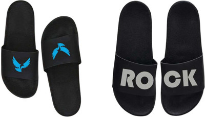 nvisan Men Slides(Blue, Grey, Black , 10)