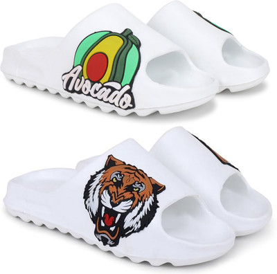 Pampy Angel Men Slides(White, White , 7)