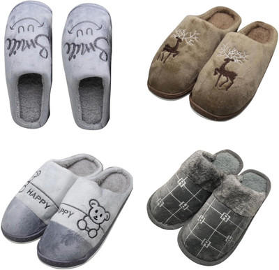 Mahi Enterprises Men Flip Flops(Grey, Beige, Grey, Grey , 9)