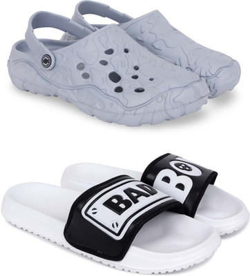 Kapani Fashion Men Clogs(Grey, White , 10)