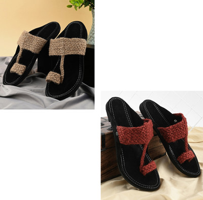 rajeraj Men Sandals(Brown, Red , 7)