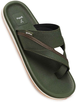 yoho Men Slippers(Olive , 8)