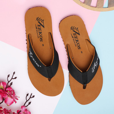 Zeekos Men Mens Comfortable Stylish Trending doctor Slippers(Tan , 6)