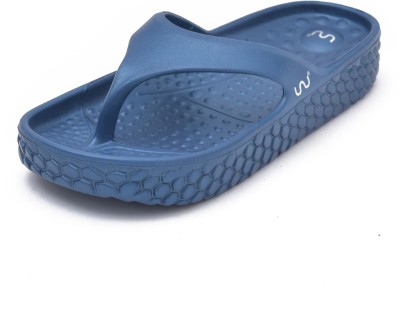 Doubleu Men Women Kyoto Metal Blue Flip Flops(Blue , 7)